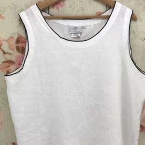 White Linen Tank Top